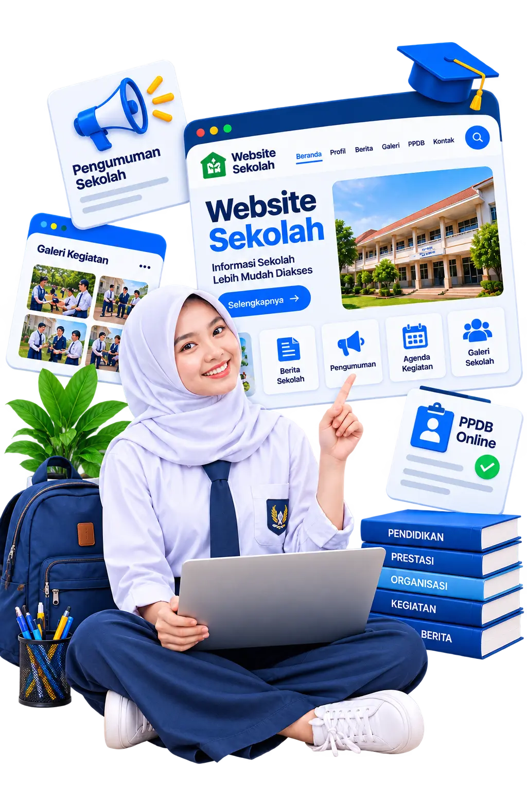 Ilustrasi website sekolah dan instansi