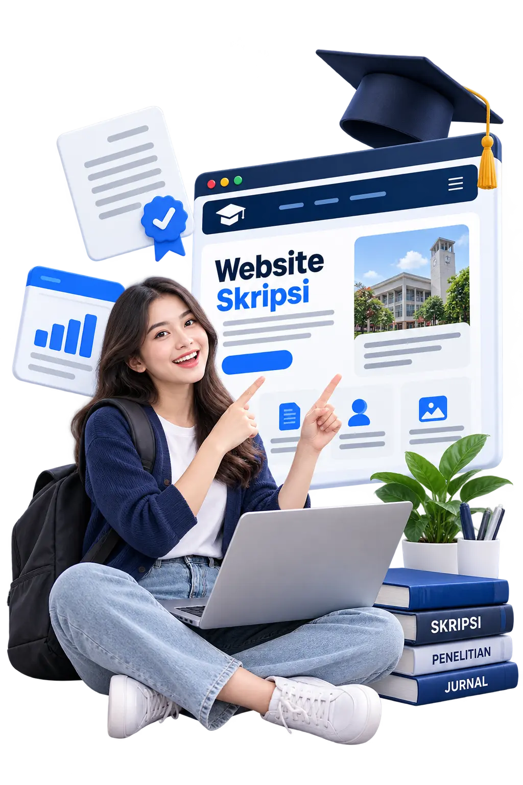 Ilustrasi Mahasiswa Web Hosting Skripsi Gohost