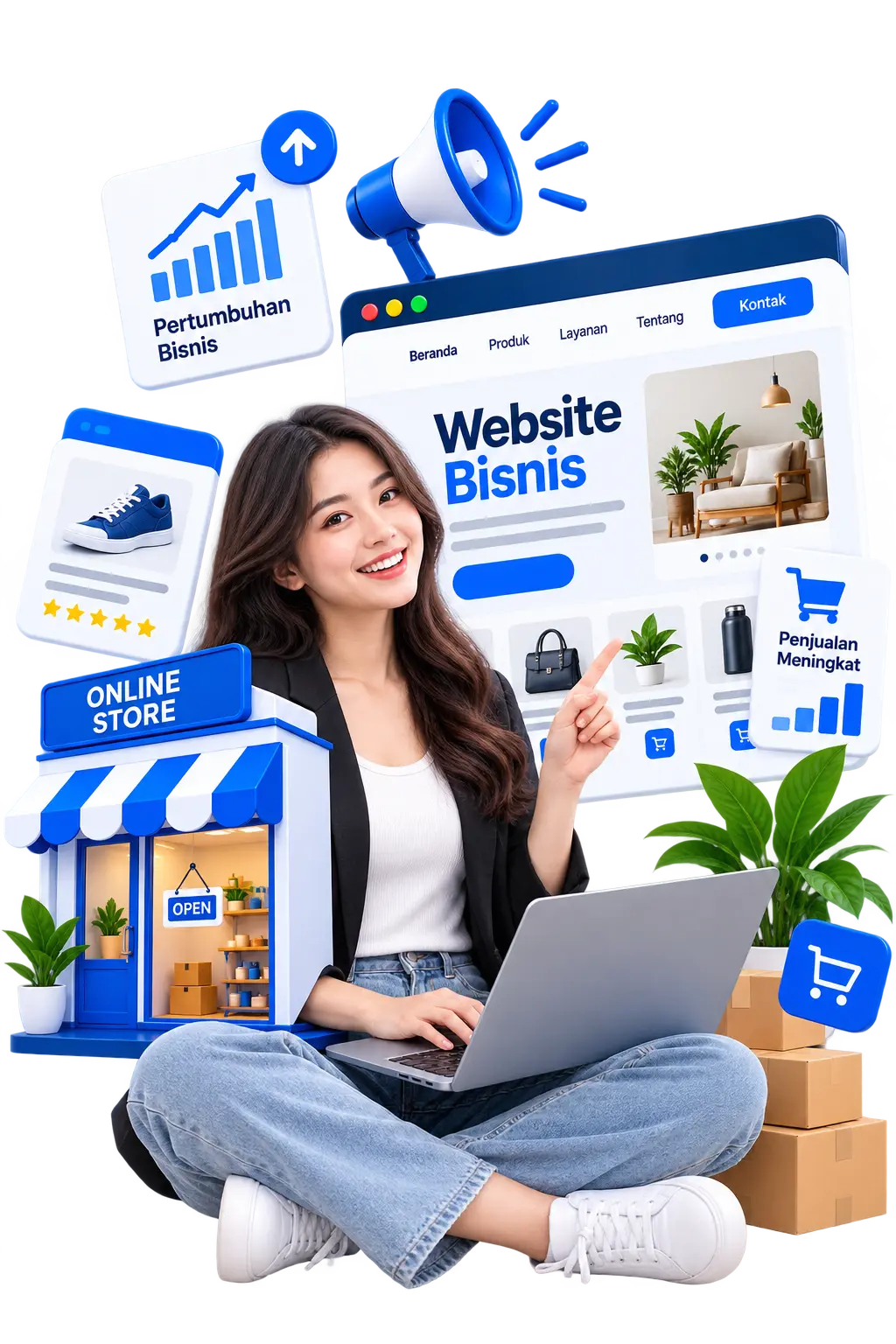 Ilustrasi website untuk UMKM dan bisnis